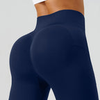 Flared Yoga Pants Women High Waist Bell Bottom Leggings Seamless Trousers w/Pockets Retro Gym Fitness Athleisure Wide Leg Pants